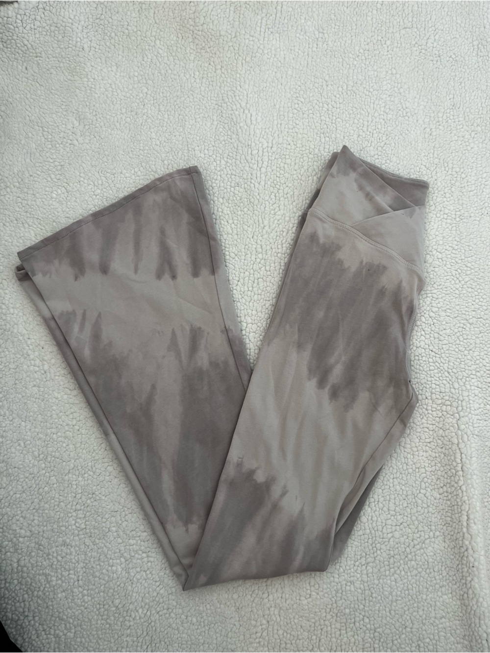 victoria’s secret PINK taupe tie dye crossover flare leggings